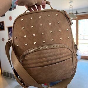 Mini Chic Tan Studded Backpack